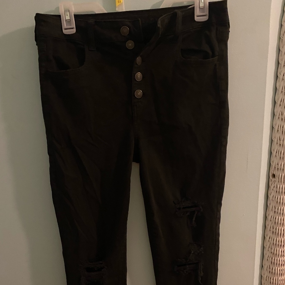 Black American Eagle "Next Level Stretch" Black Jeans Size 10